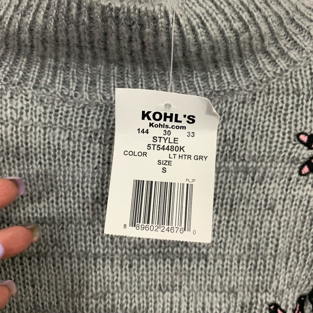 NWT Claud Chaser Light Gray Floral Sweater… - Picture 5 of 8